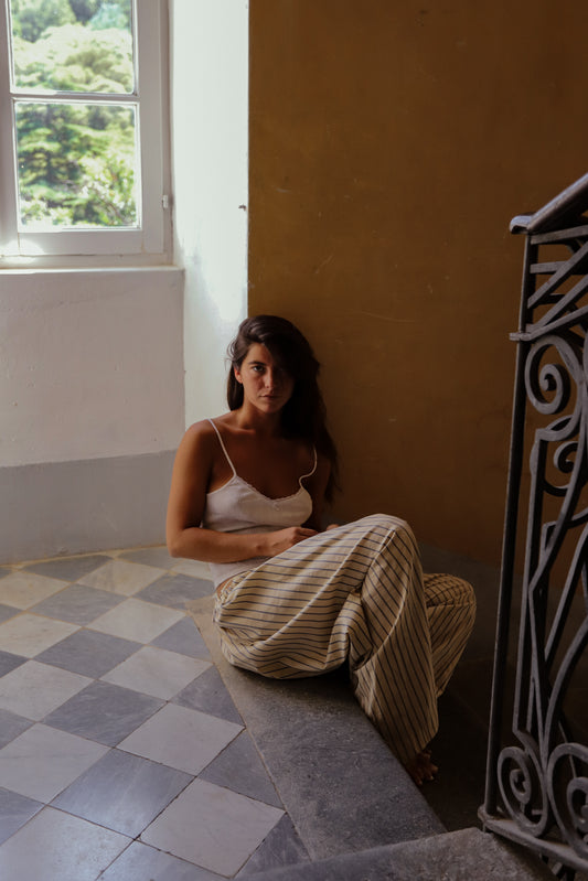 PANTALON JUNNY RAYURES BEIGES