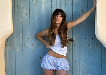BLOOMER BLEU EN POPELINE DE COTON